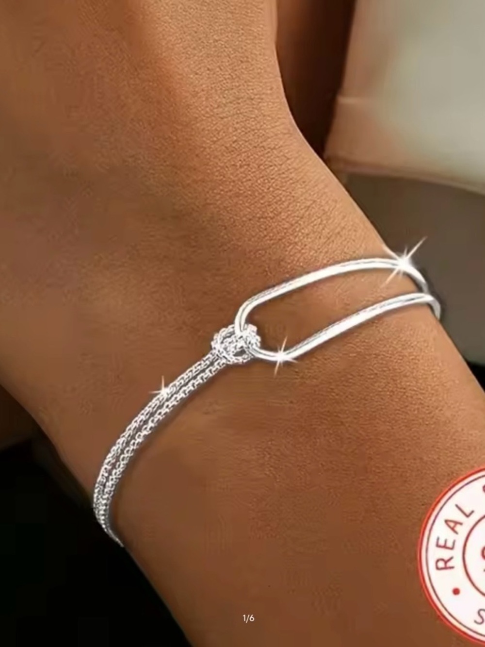 Sterling Silver Knot Slide Bracelet - Silver